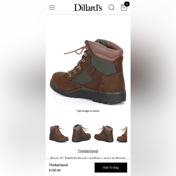 NIB TIMBERLAND FIELD LACE UP NUBUCK MENS/BOYS BOOTS SIZE 6 BROWN - Picture 17 of 17